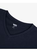 T-shirt col V pour homme grand bleu marine