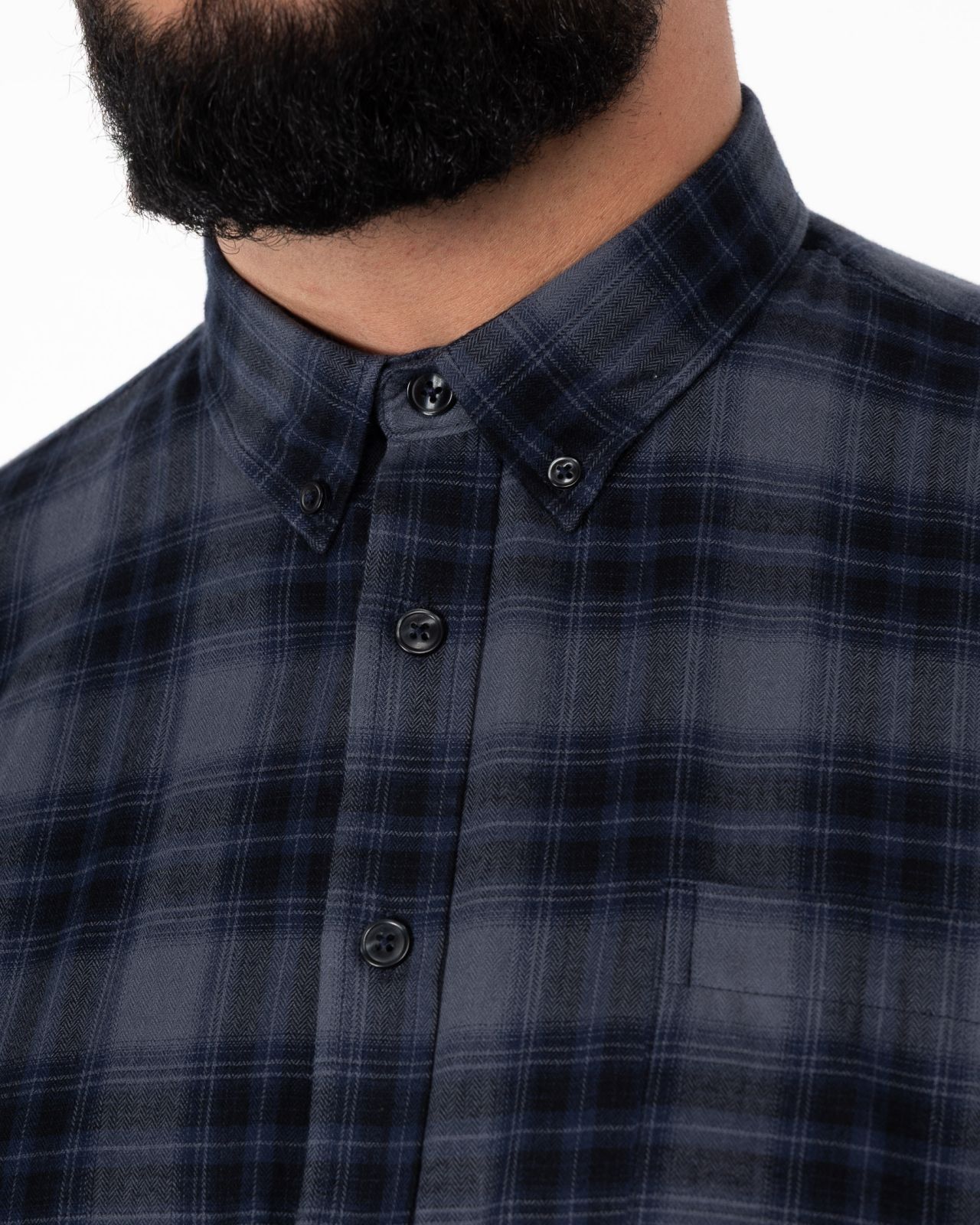 Chemise à carreaux grande taille bleu marine