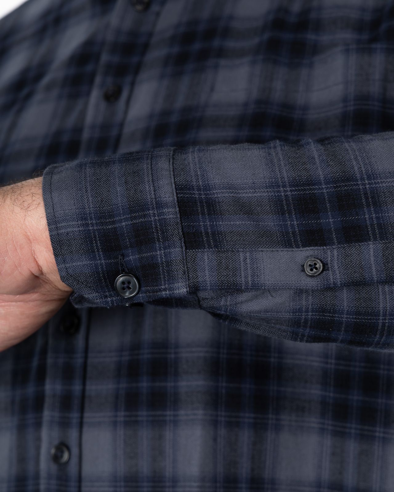 Chemise à carreaux grande taille bleu marine