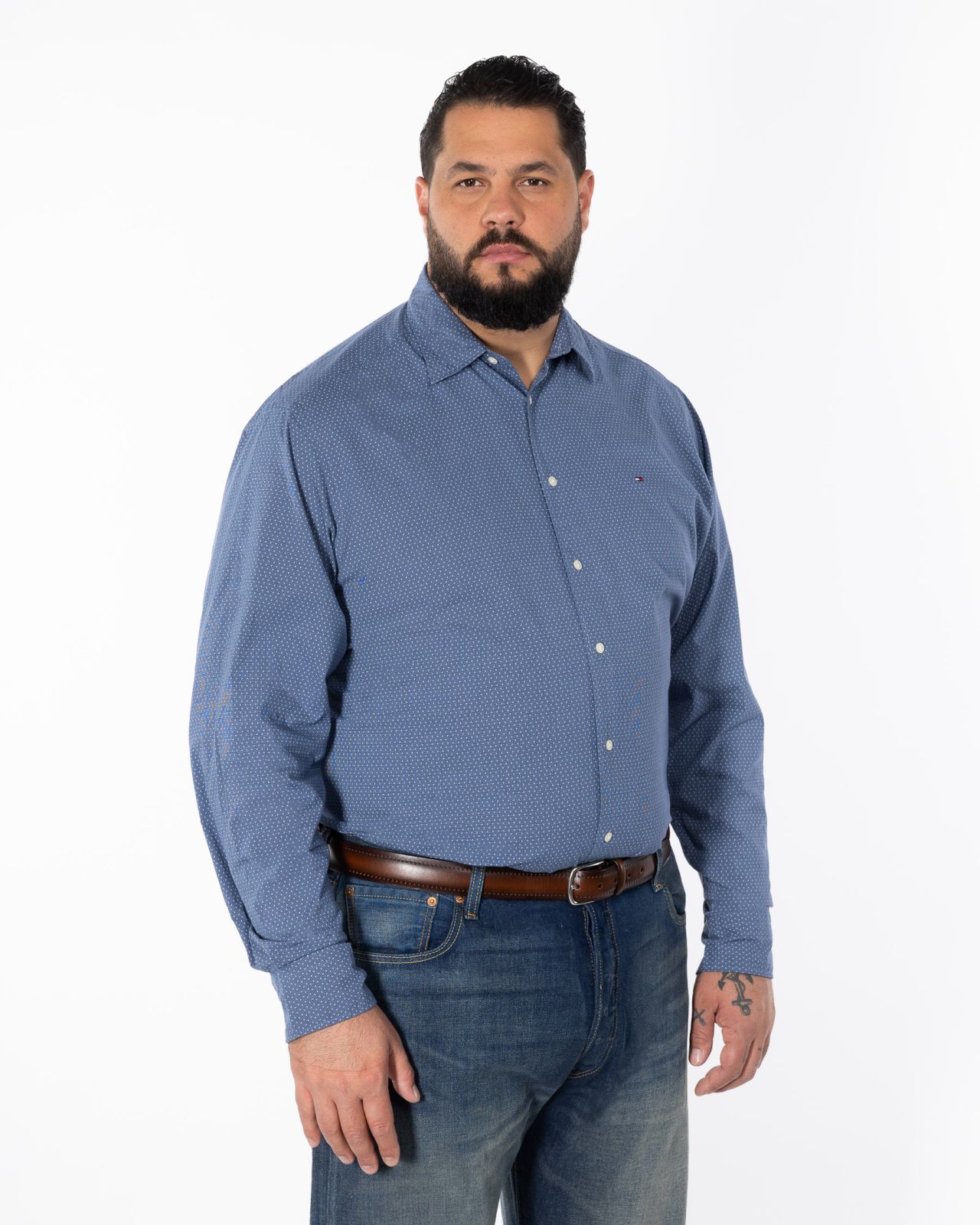 Chemise popeline grande taille bleu indigo