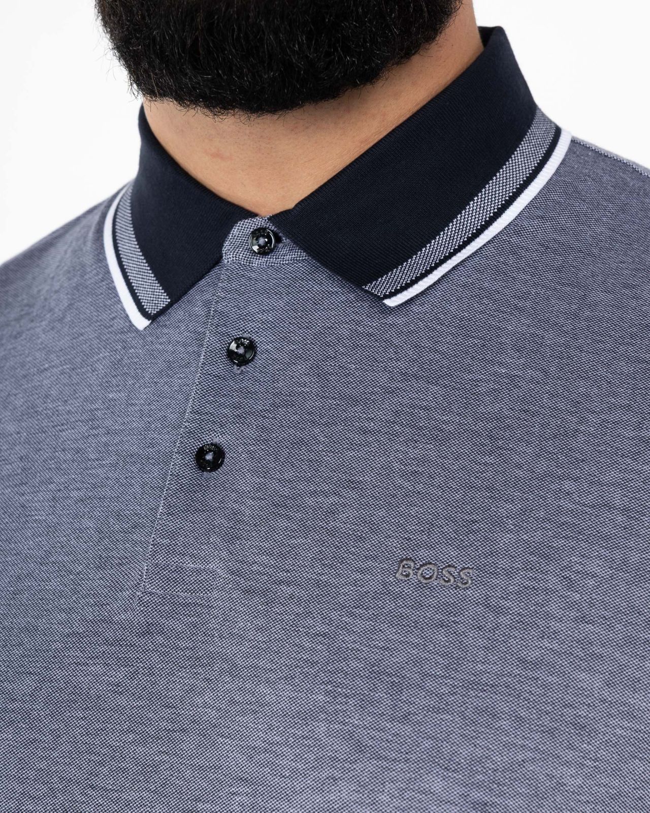 Polo piqué grande taille bleu indigo