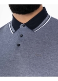 Polo piqué grande taille bleu indigo