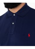 Polo manches longues piqué pour homme grand bleu marine