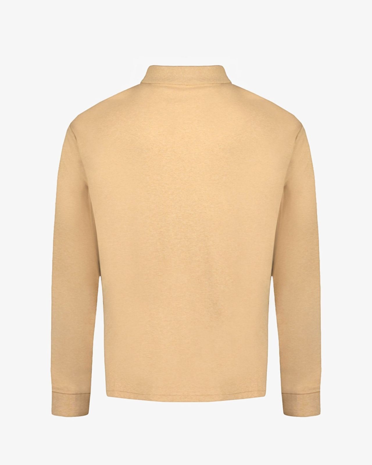 Polo manches longues chiné grande taille camel