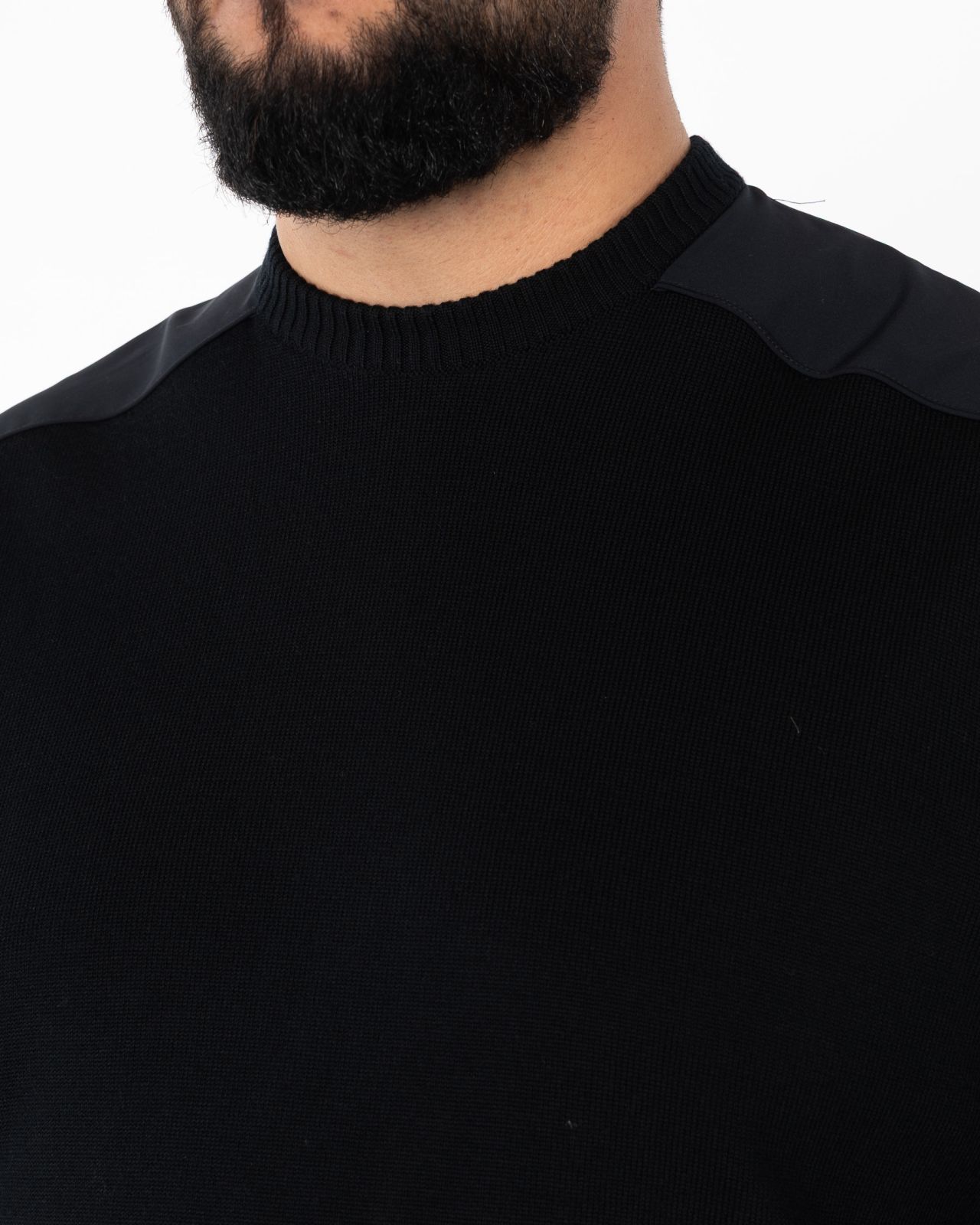 Pull col rond grande taille noir