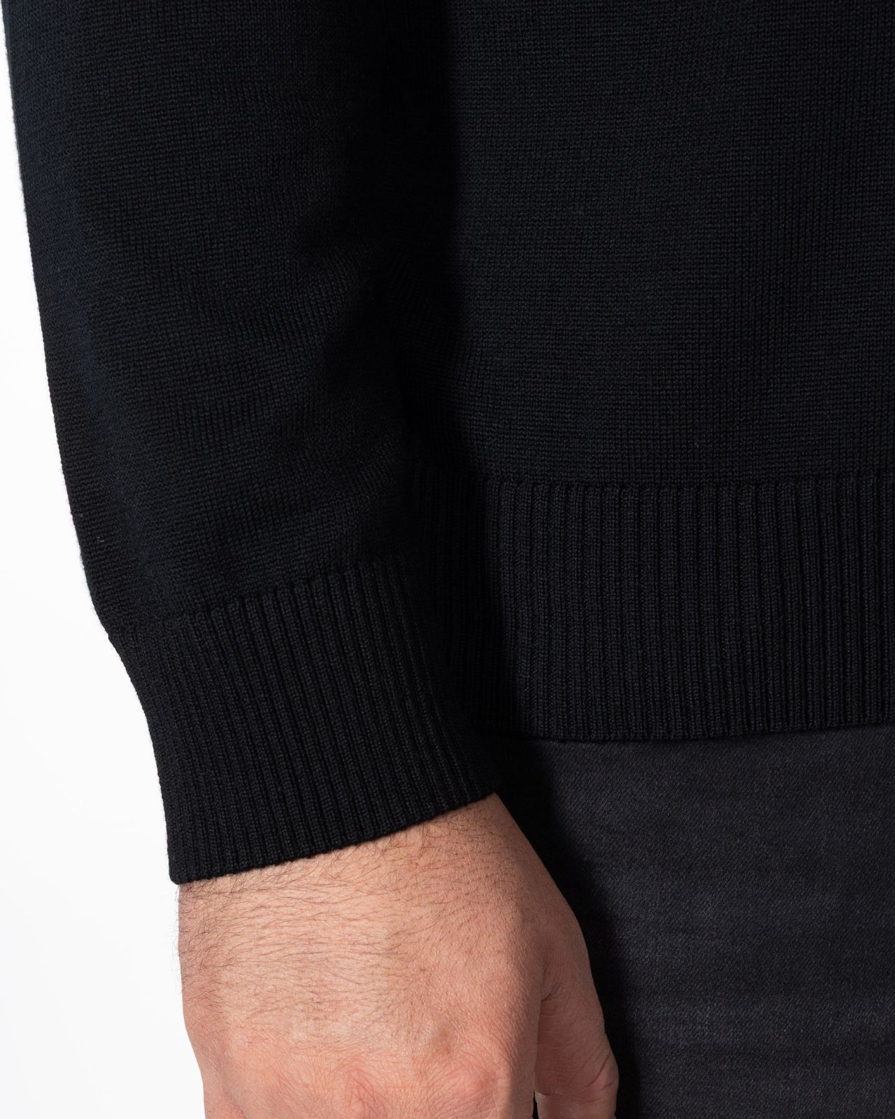 Pull col rond grande taille noir