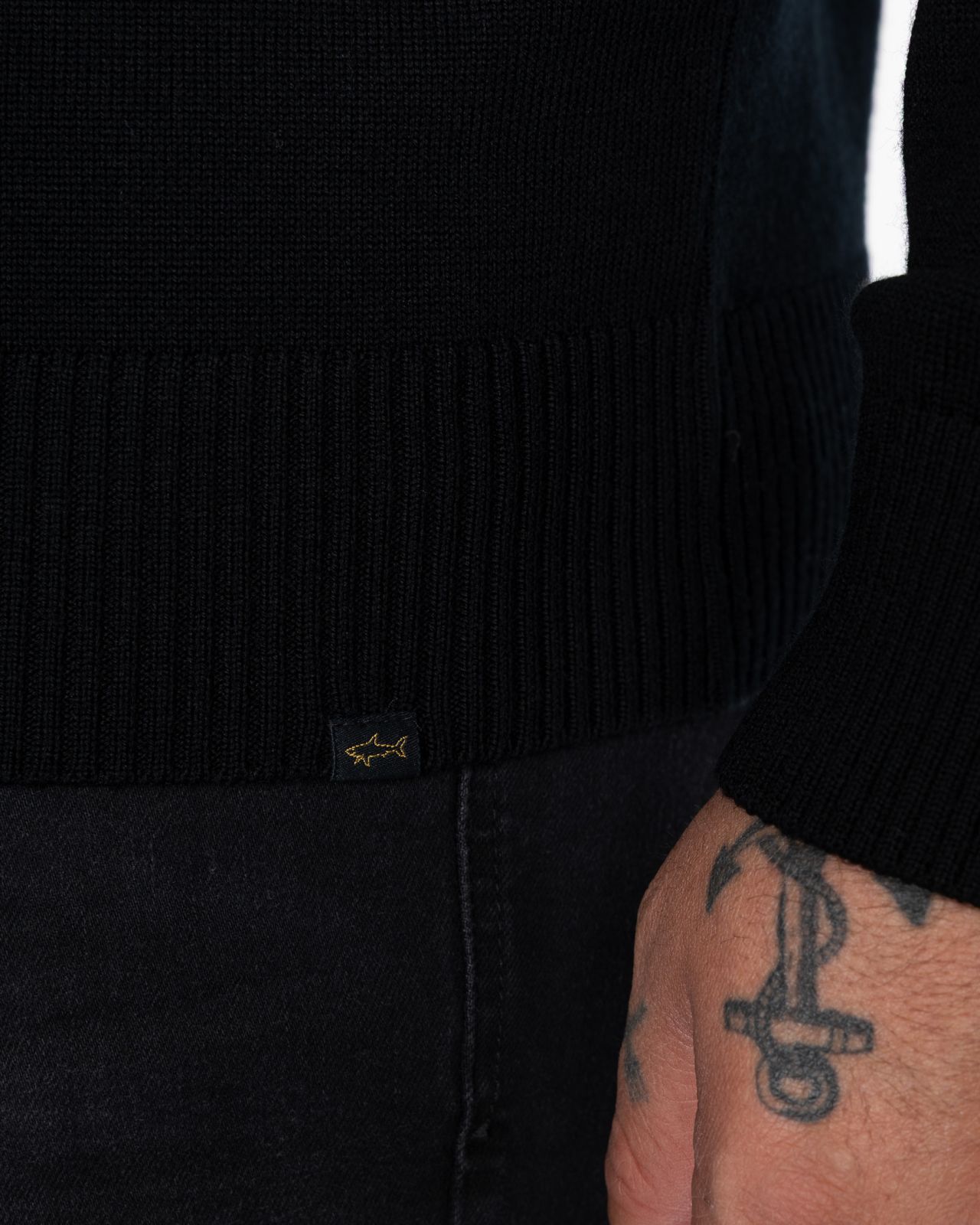 Pull col rond grande taille noir