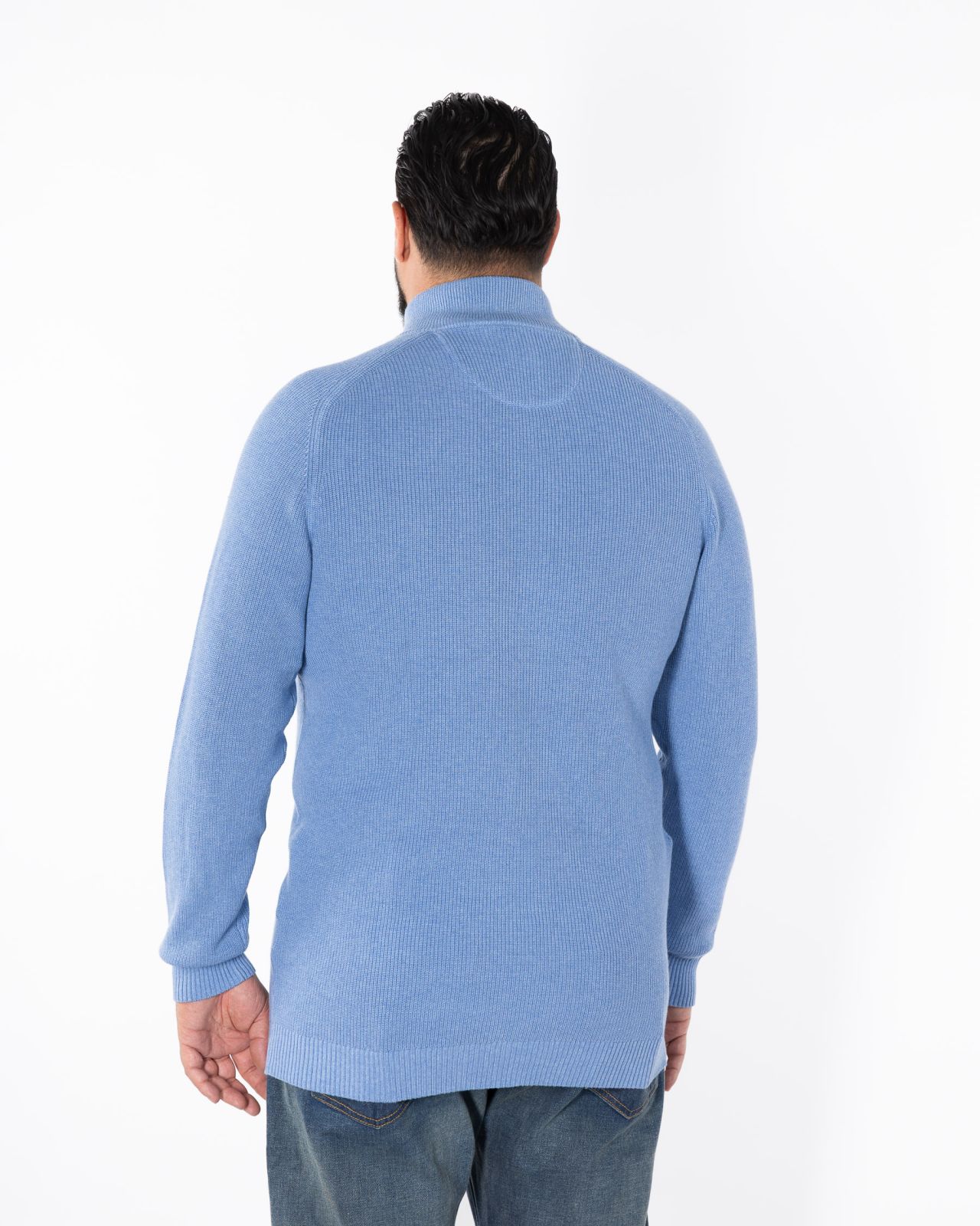 Pull col camionneur homme grand bleu ciel