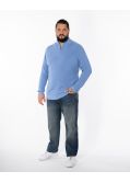 Pull col camionneur homme grand bleu ciel