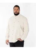 Chemise en velours grande taille écru