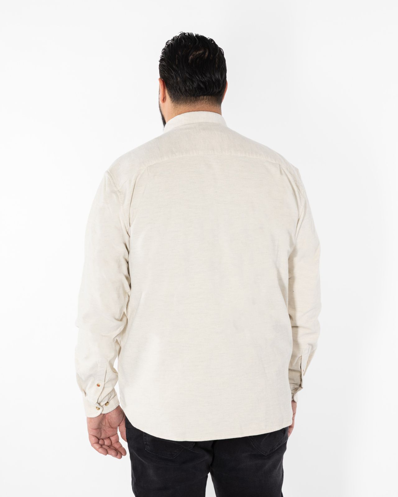 Chemise en velours grande taille écru