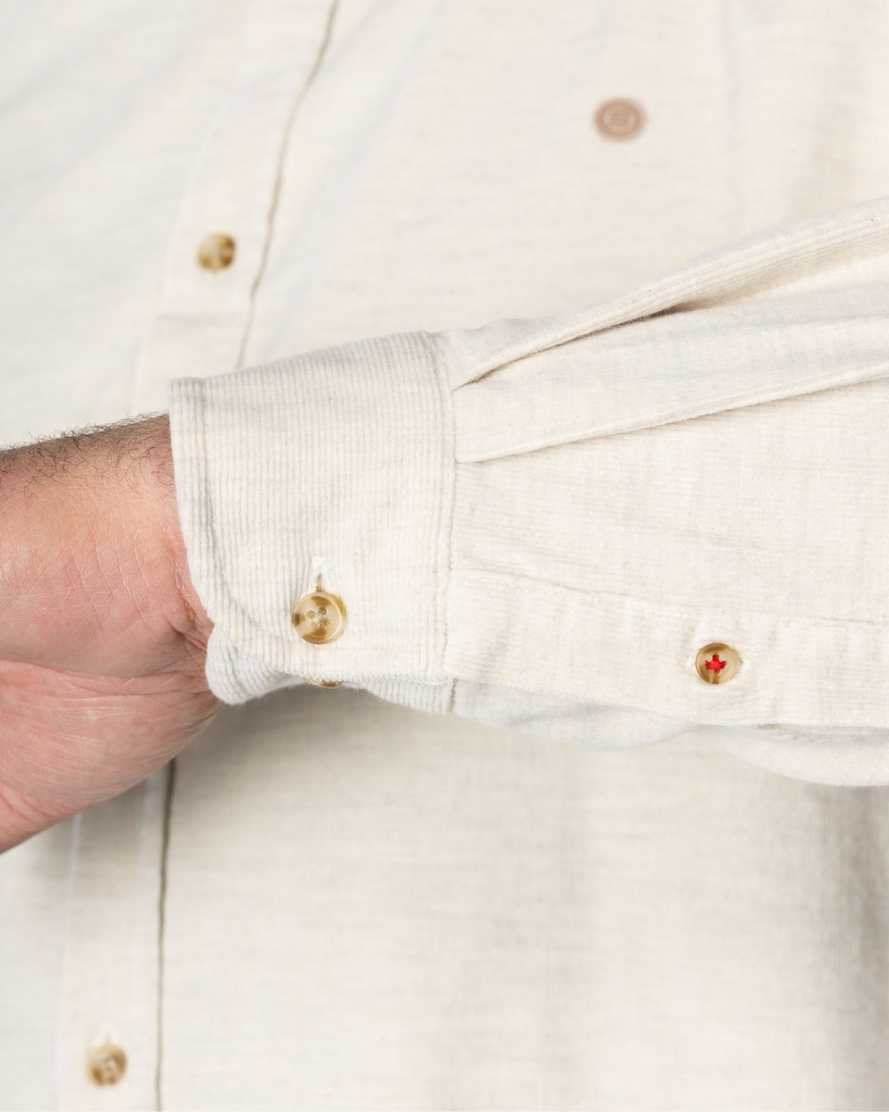 Chemise en velours grande taille écru