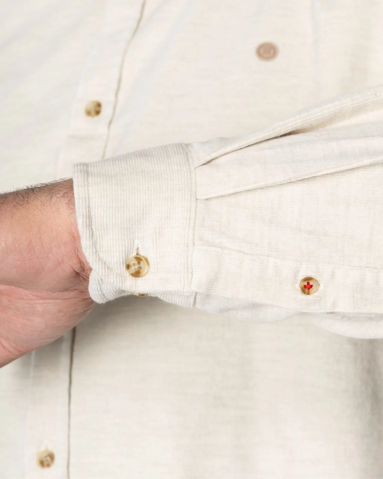 Chemise en velours grande taille écru