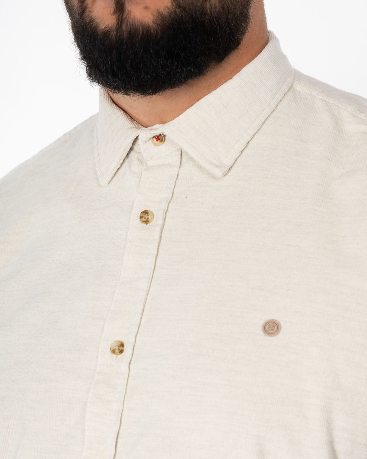 Chemise en velours grande taille écru