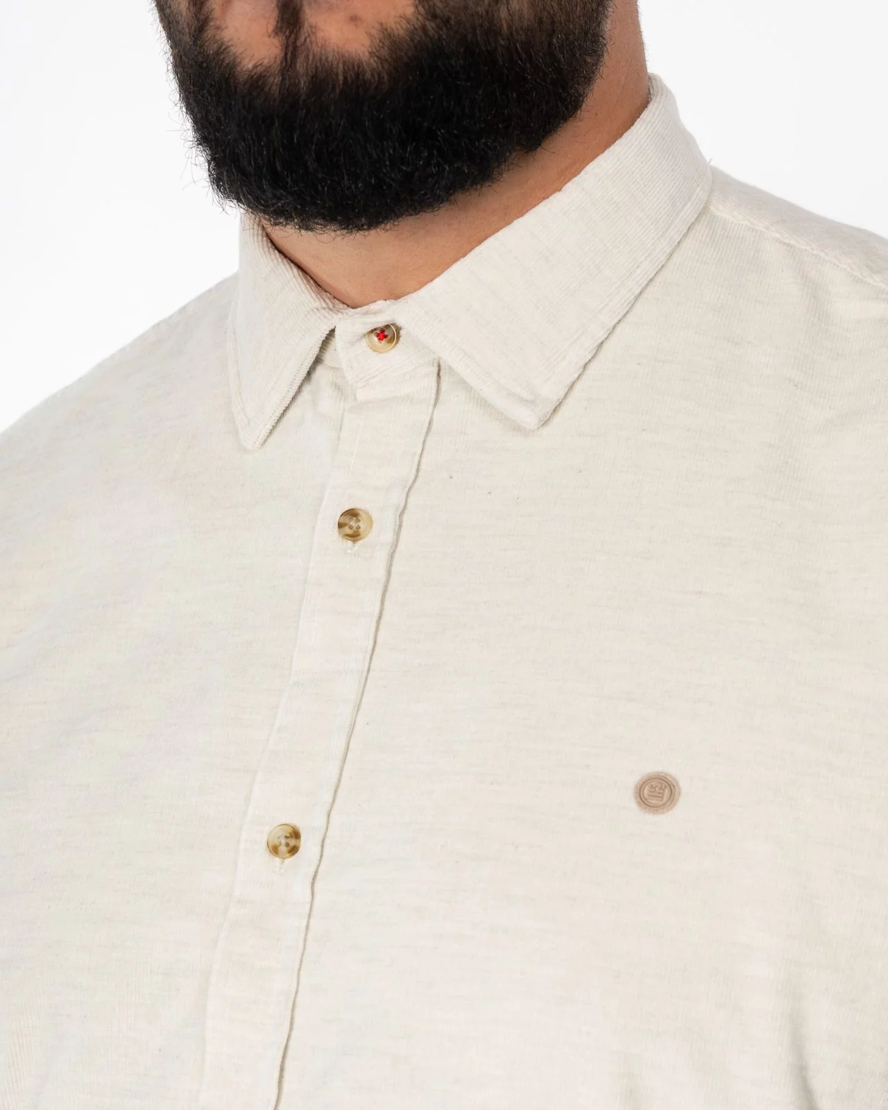 Chemise en velours grande taille écru