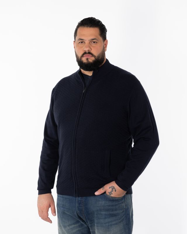 Gilet zippé homme grand bleu marine