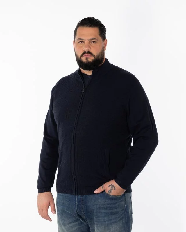 Gilet zippé homme grand bleu marine