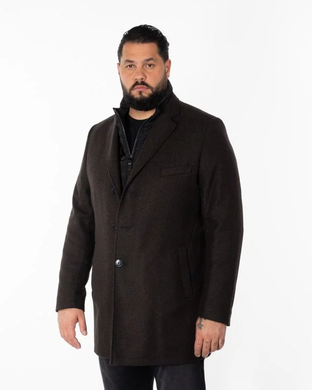 Manteau grande taille marron