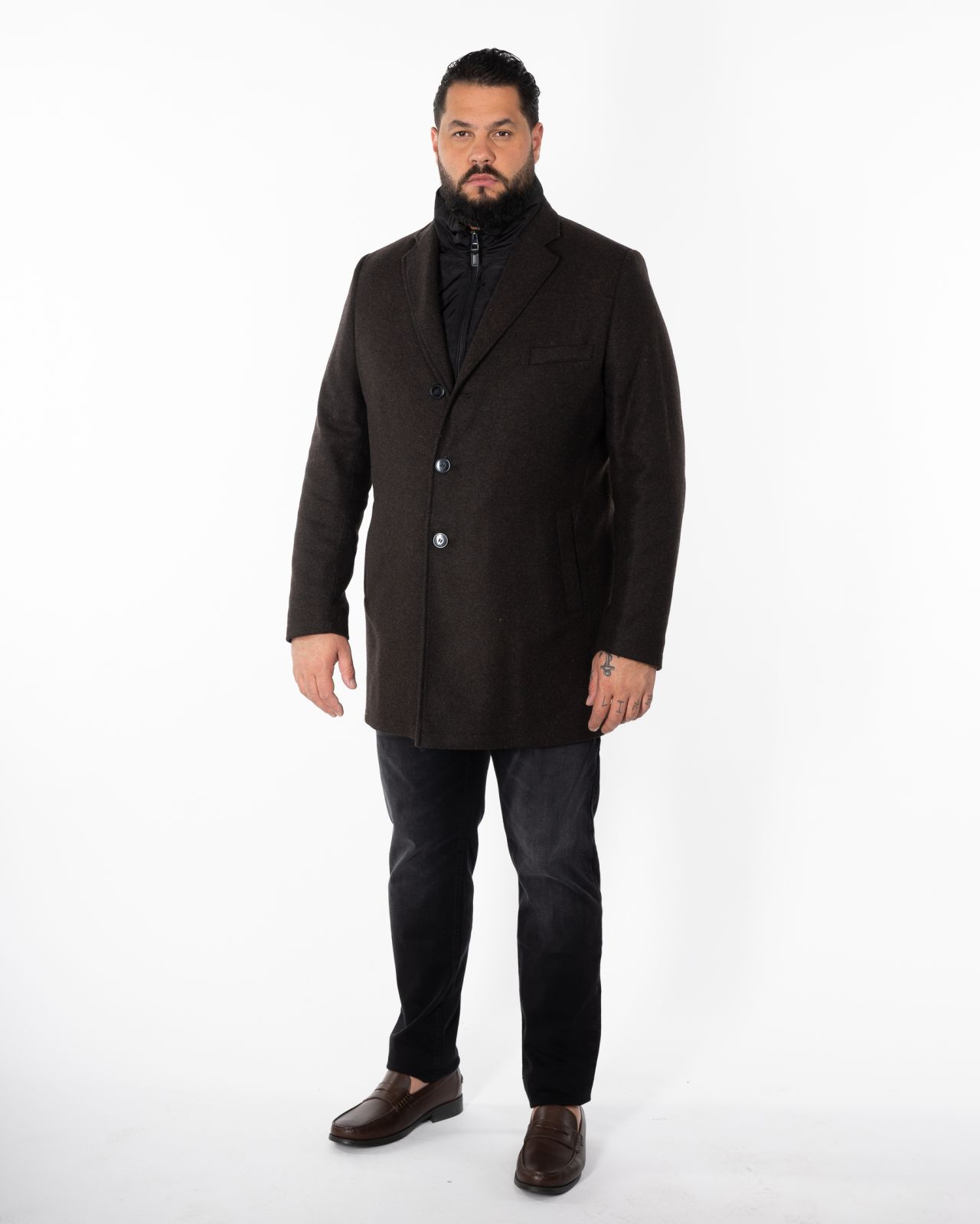 Manteau grande taille marron