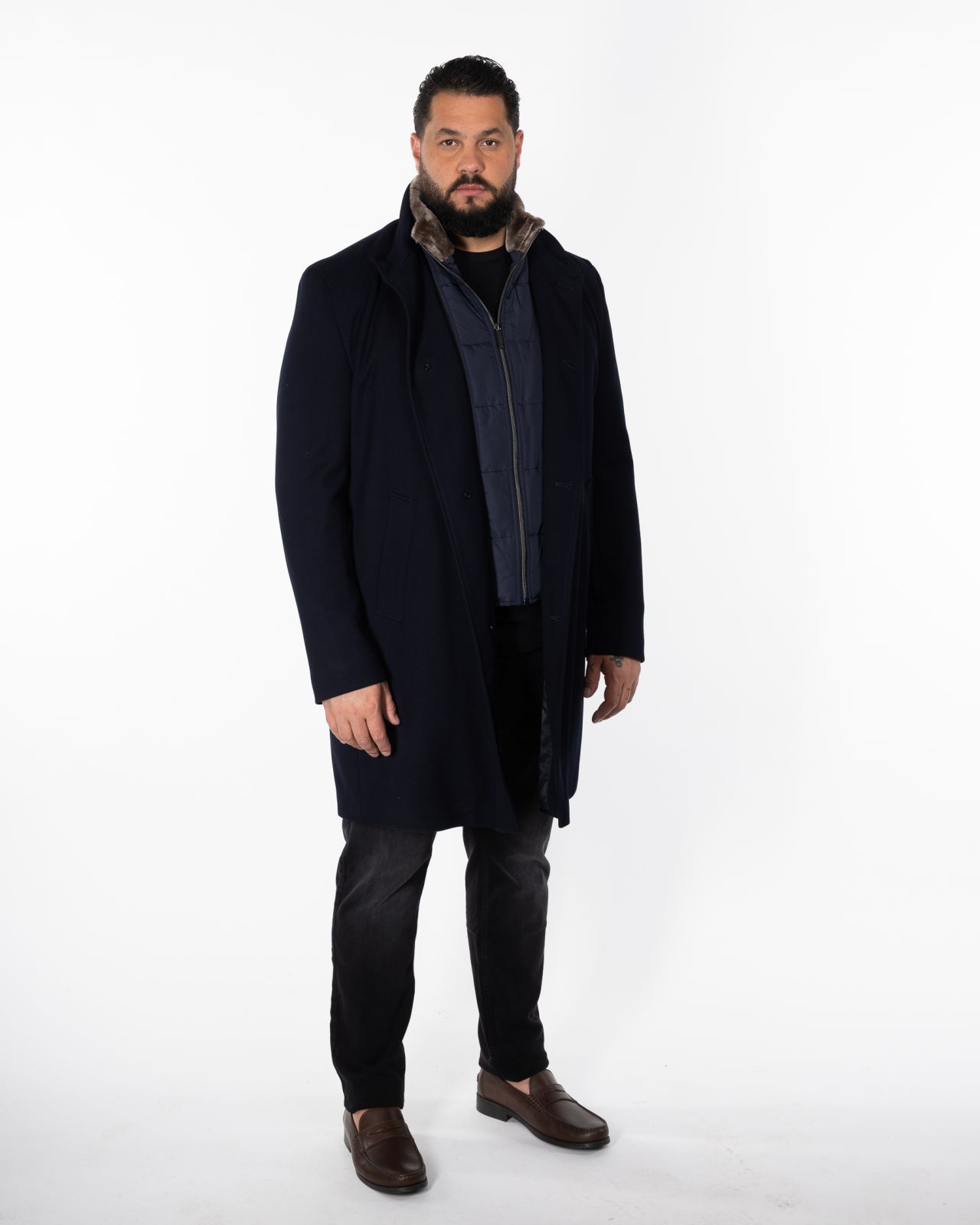 Manteau pour homme grand bleu marine