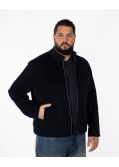 Blouson lainage grande taille bleu marine