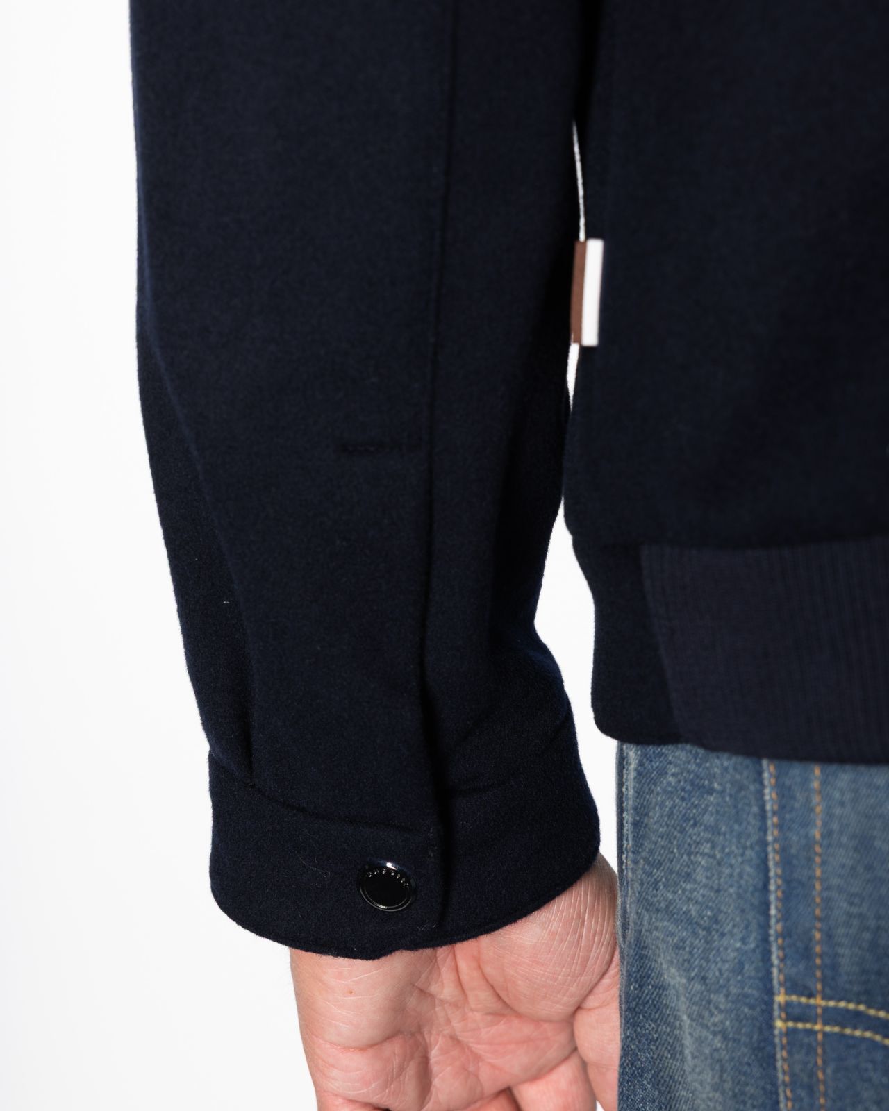 Blouson lainage grande taille bleu marine