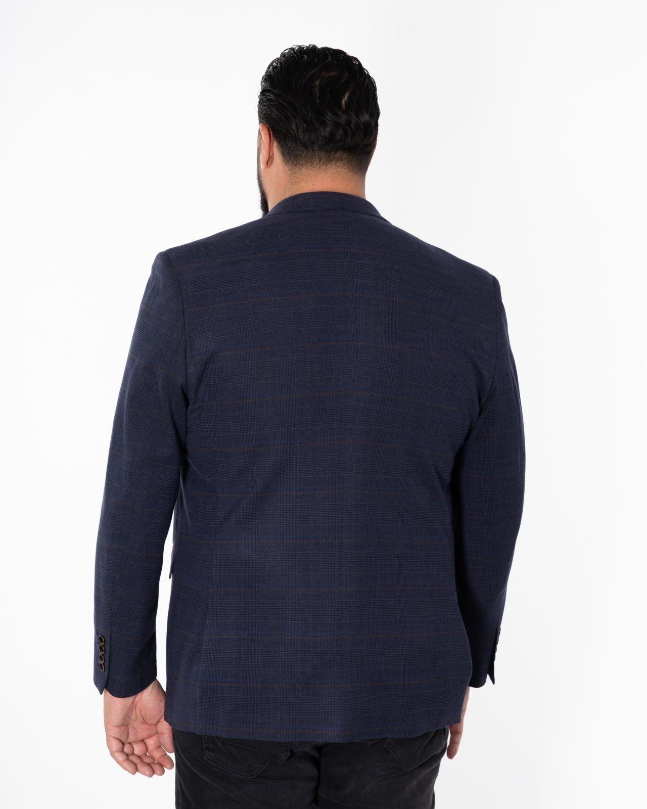 Veste Prince de Galles grande taille bleu marine