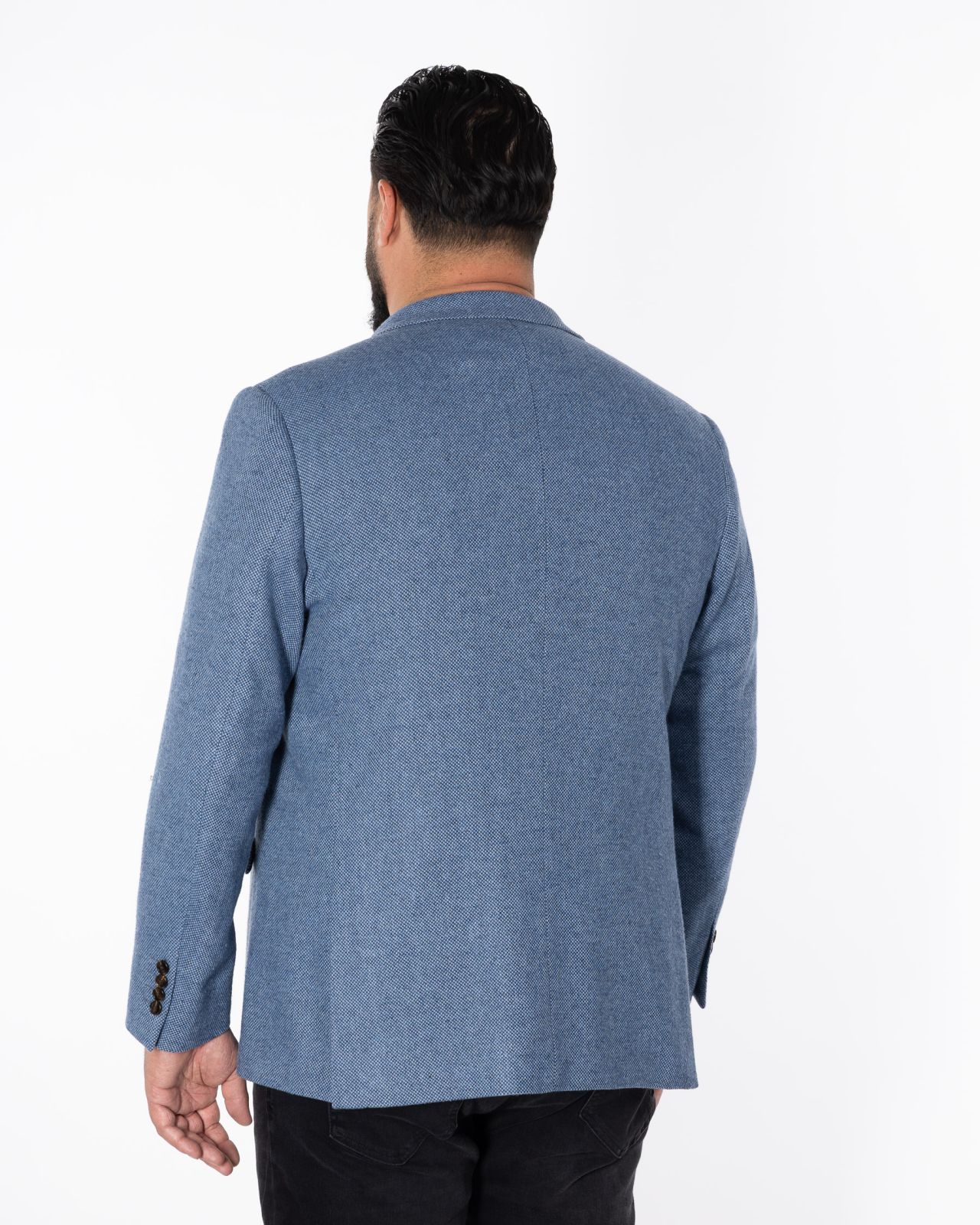 Veste en tweed grande taille bleu clair