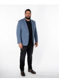 Veste en tweed grande taille bleu clair