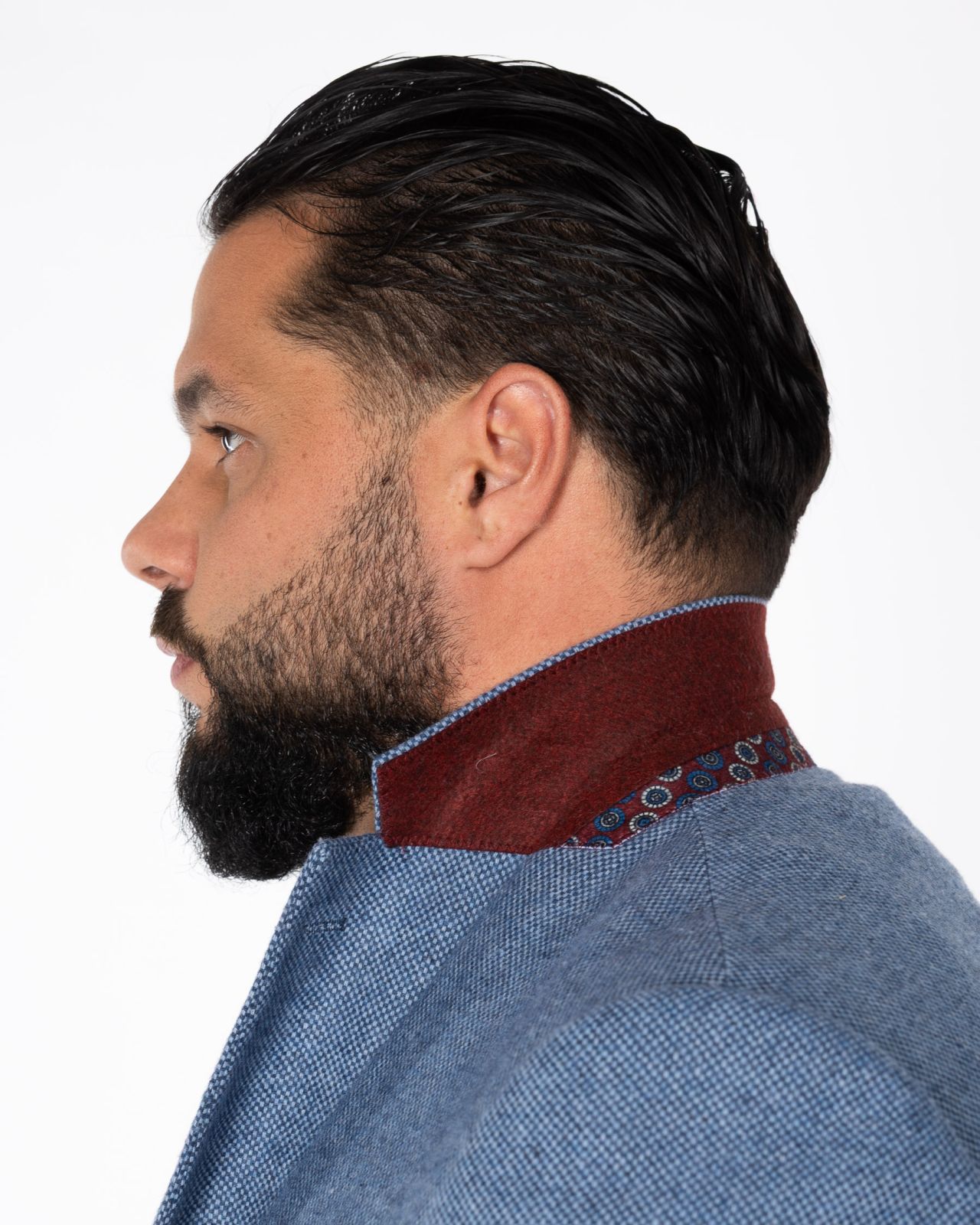 Veste en tweed grande taille bleu clair