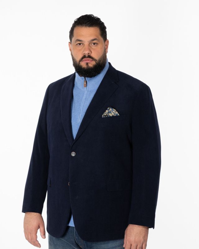 Veste en velours grande taille bleu marine