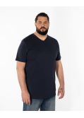 T-shirt col V pour homme grand bleu marine