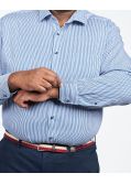 Chemise à rayures non iron grande taille bleu