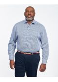 Chemise à rayures non iron grande taille bleu