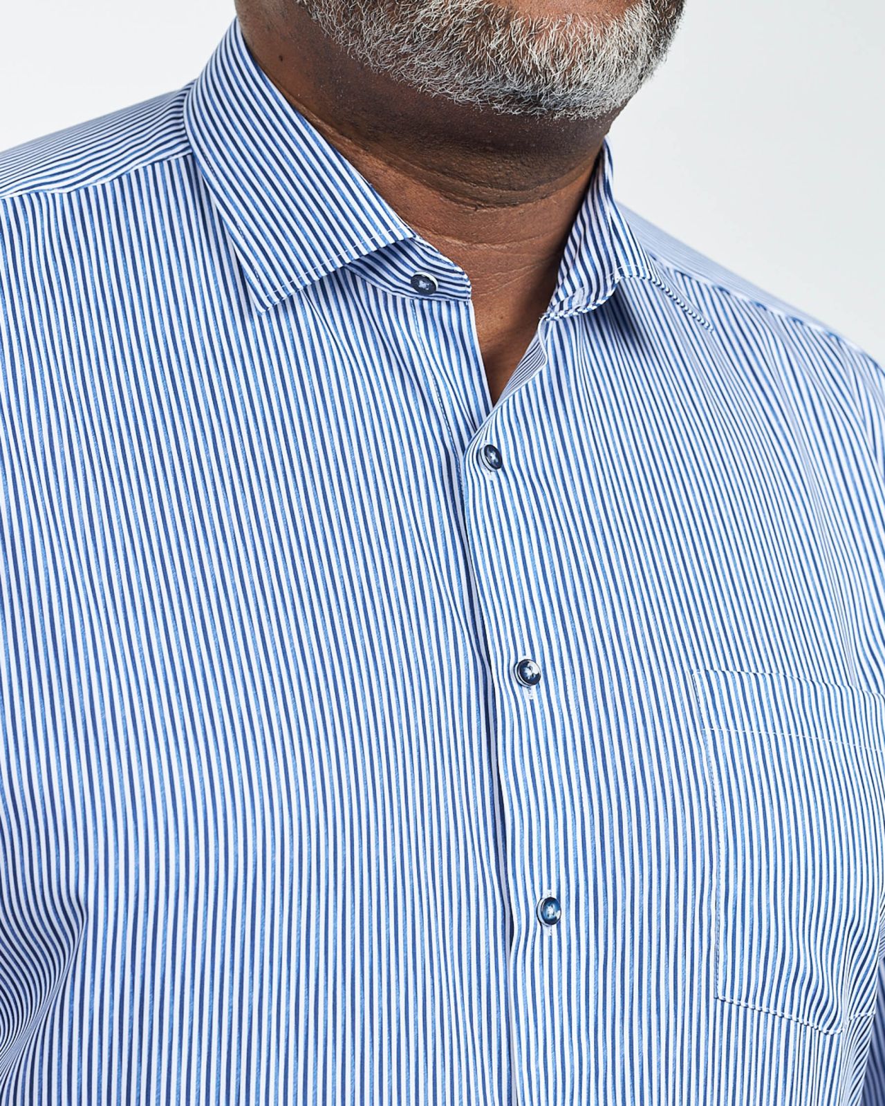 Chemise à rayures non iron grande taille bleu