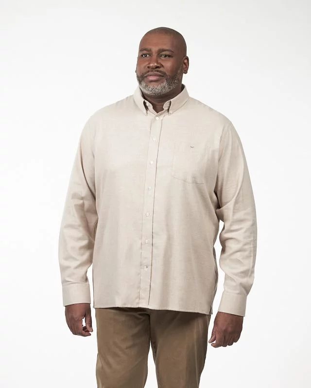 Chemise en flanelle grande taille beige