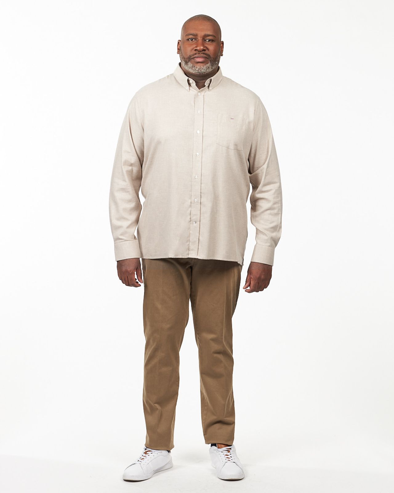 Chemise en flanelle grande taille beige
