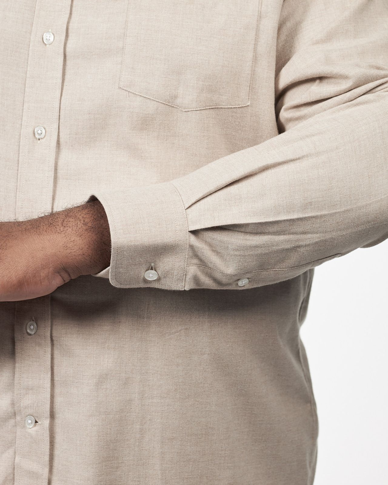 Chemise en flanelle grande taille beige