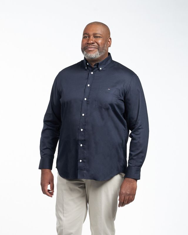 Chemise dobby grande taille bleu marine