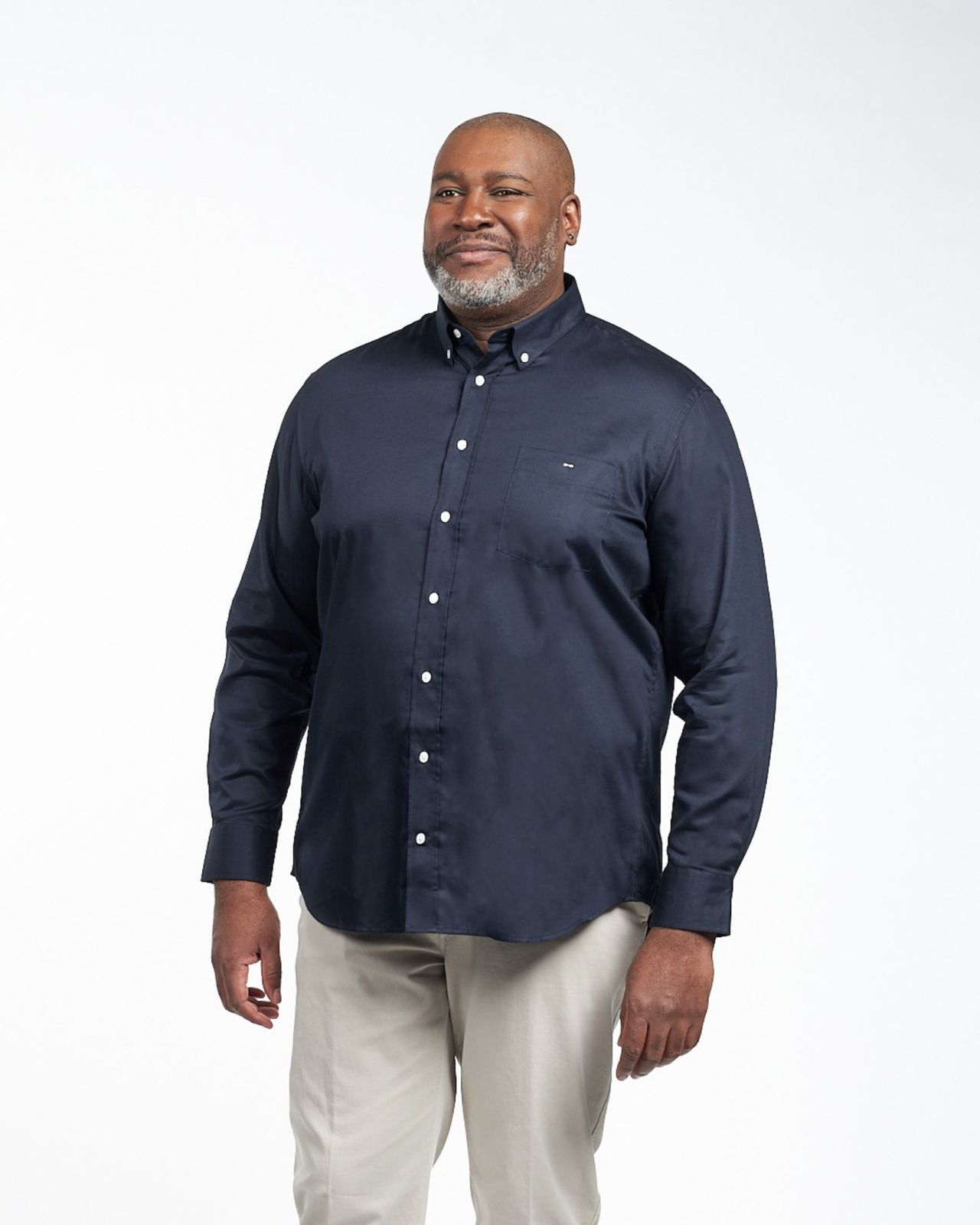 Chemise dobby grande taille bleu marine