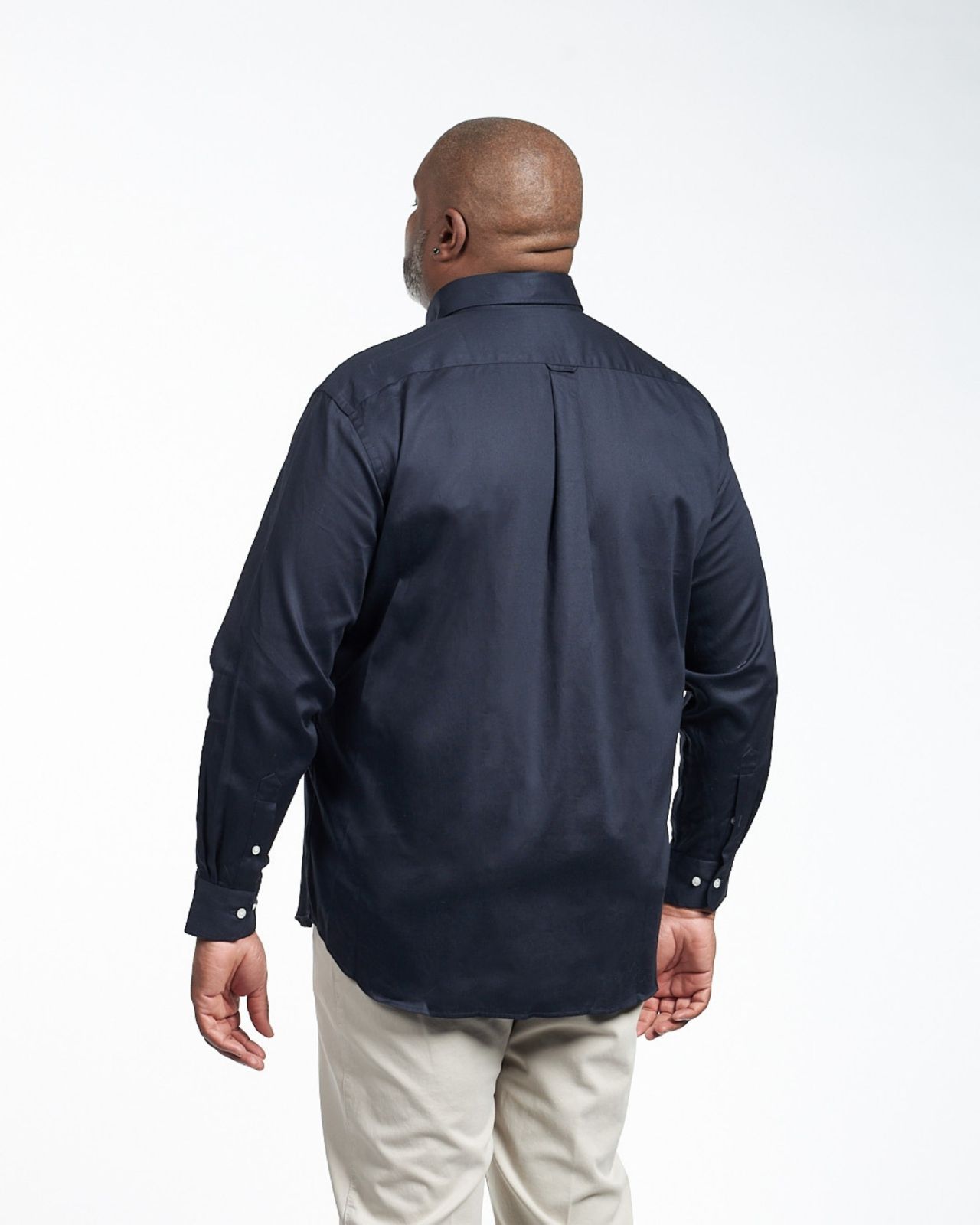 Chemise dobby grande taille bleu marine