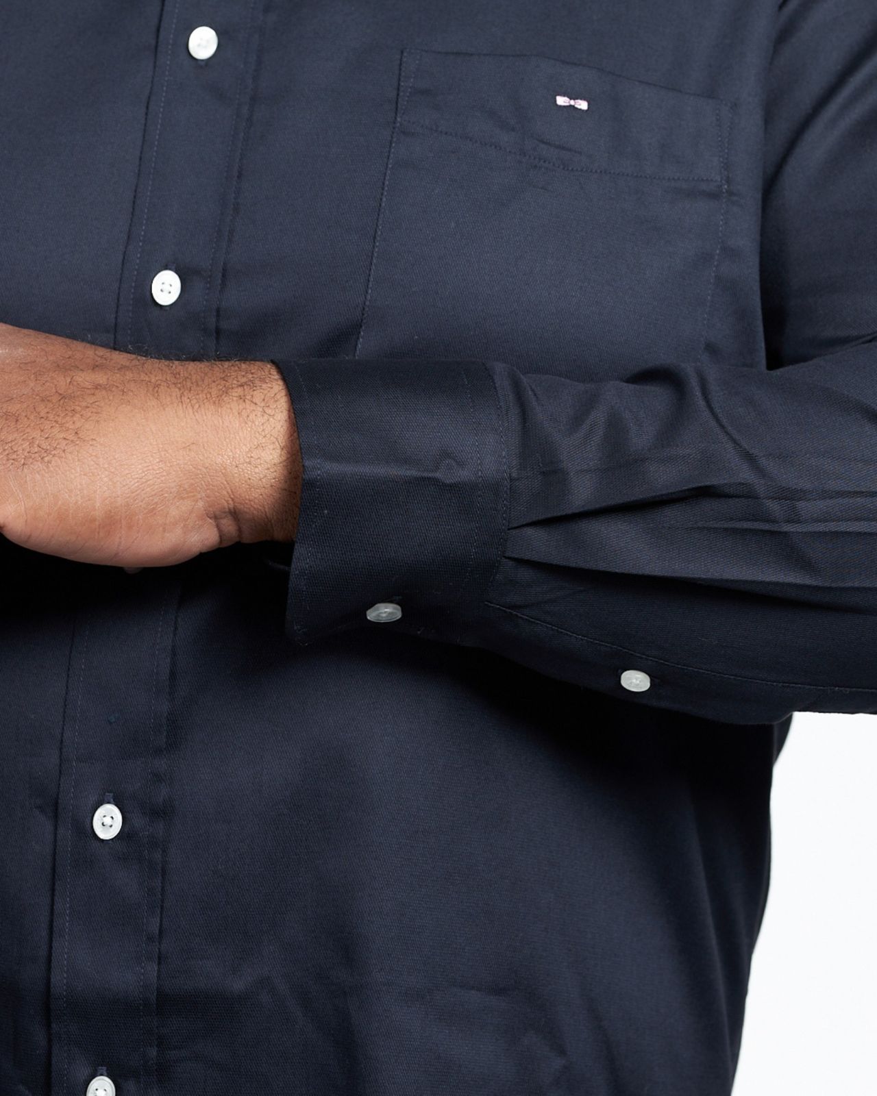 Chemise dobby grande taille bleu marine