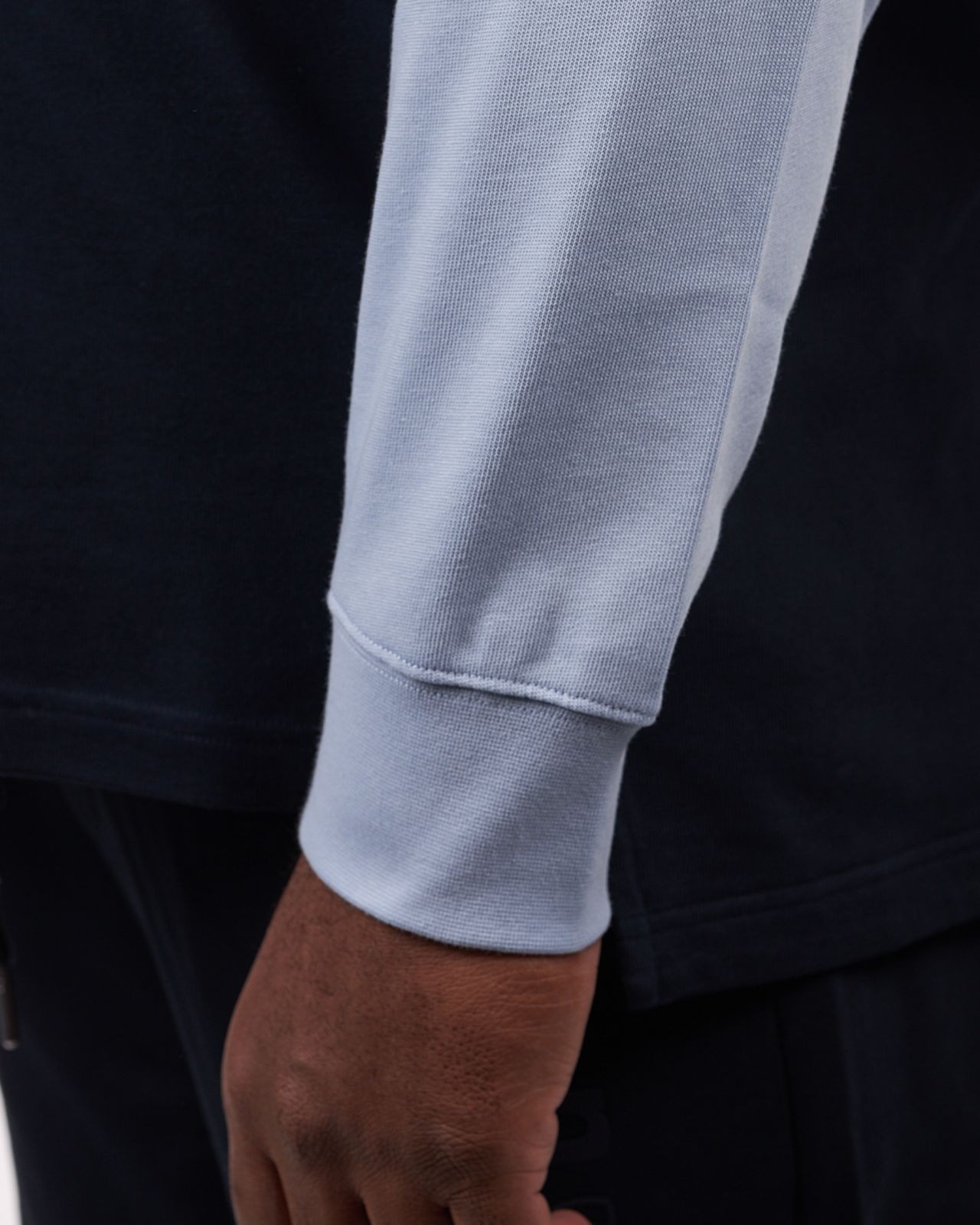 Polo manches longues jersey grande taille bleu marine