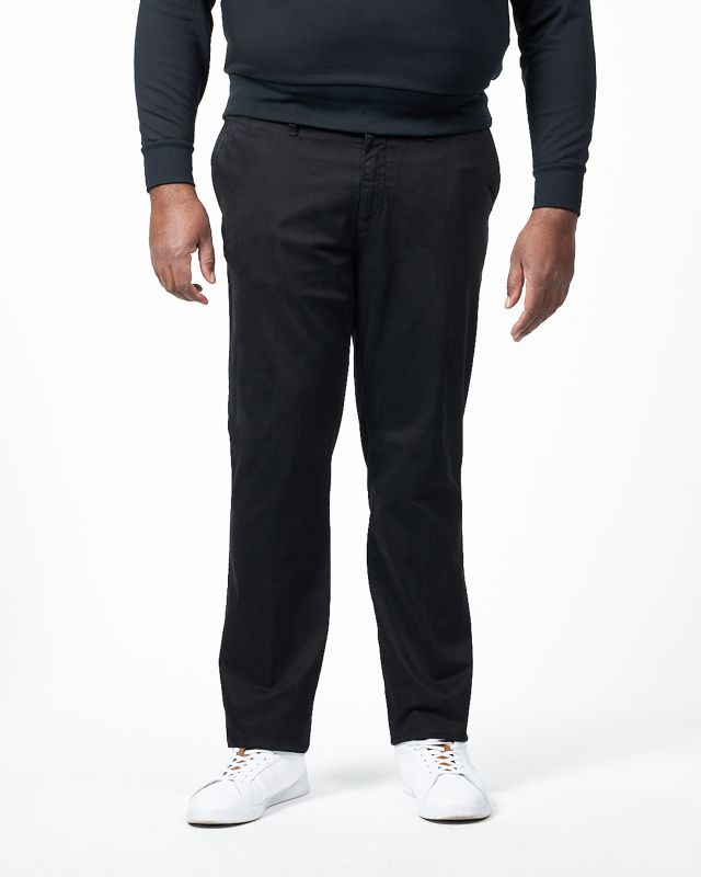 Pantalon chino stretch grande taille noir