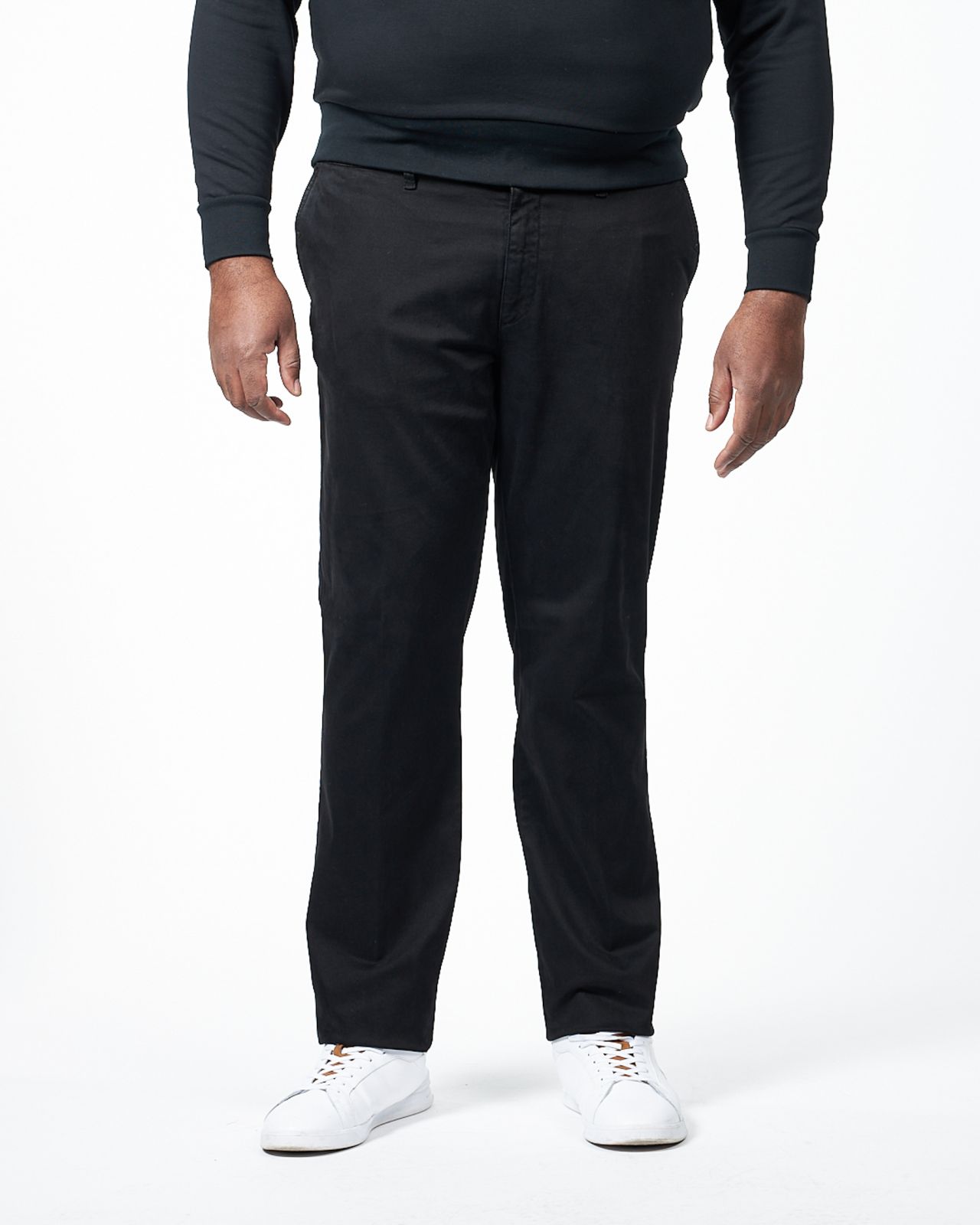Pantalon chino stretch grande taille noir