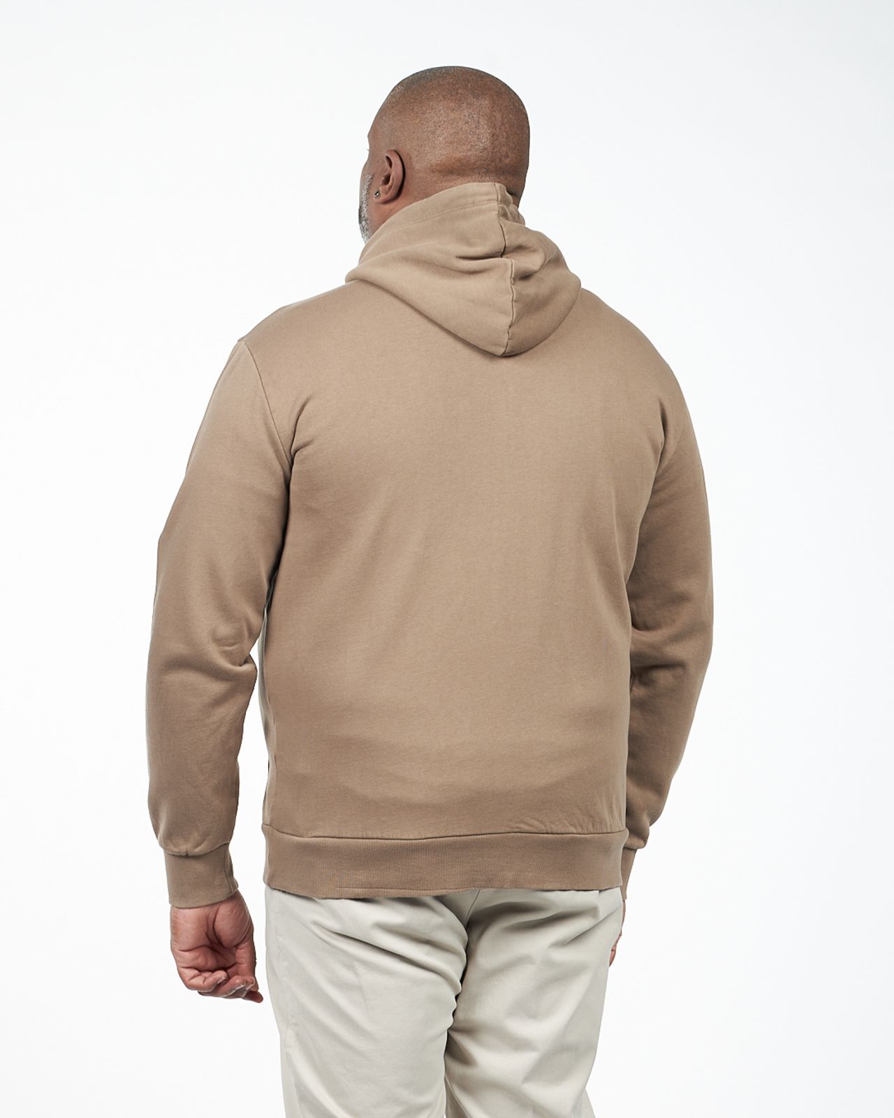 Sweat à capuche zippé grande taille marron