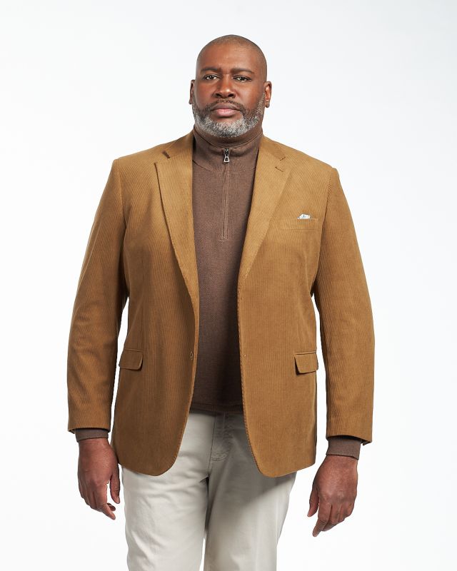 Veste en velours grande taille marron