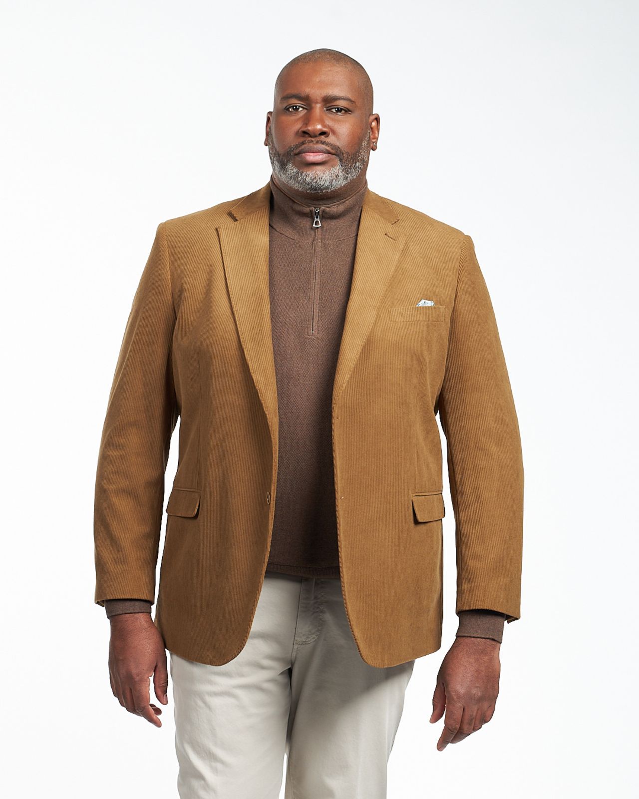 Veste en velours grande taille marron