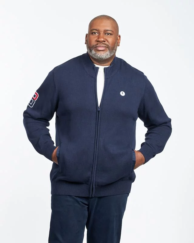 Gilet zippé grande taille bleu marine