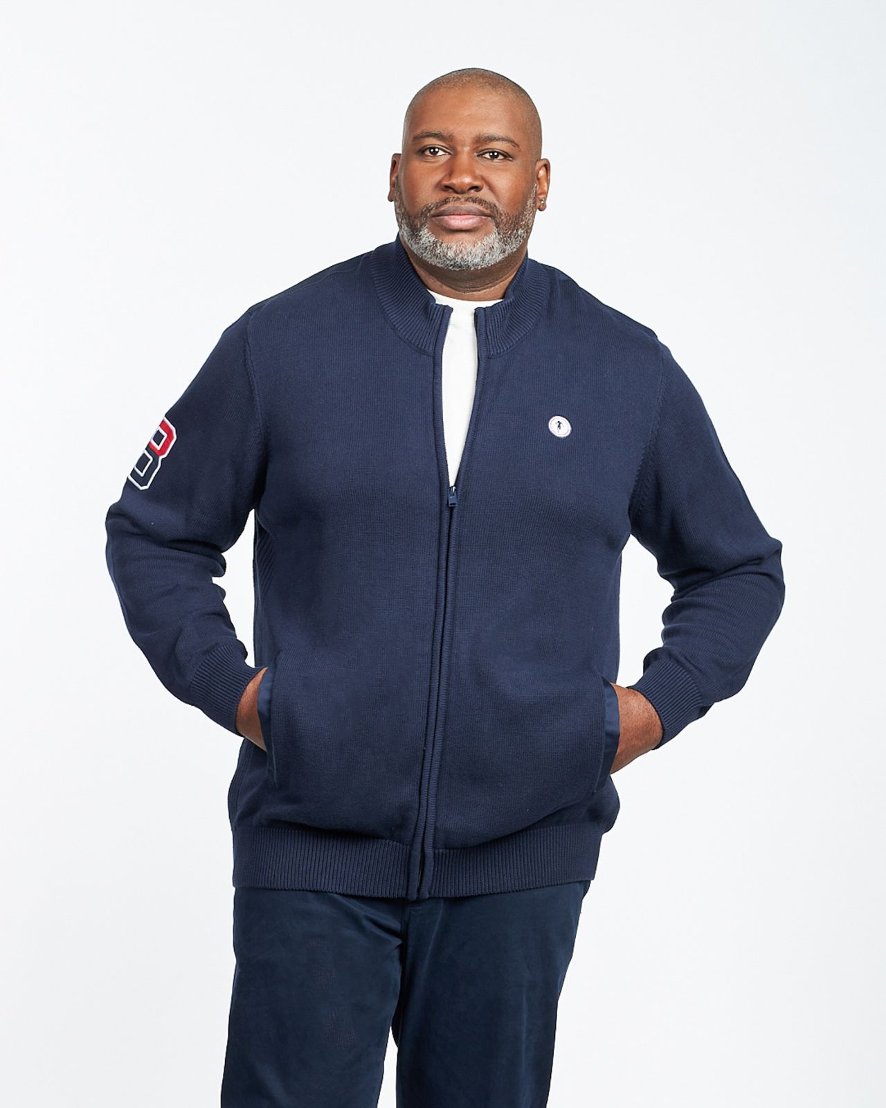 Gilet zippé grande taille bleu marine